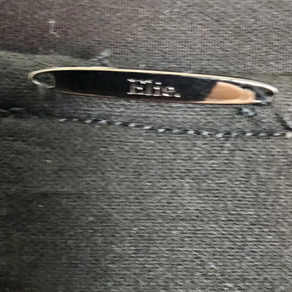 Elie Tahari Faux Leather Sweatshirt Black Size M Perforated Front Panel Pullover - Picture 5 of 9